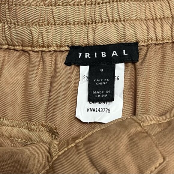 Tribal Tan Wide Leg Palazzo Pants High Waisted Trousers 8 - Picture 6 of 10